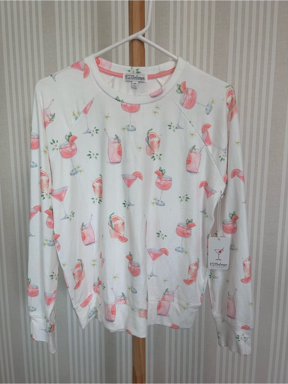 P.J. Salvage Paloma Mama Sweet Sips Long Sleeve Pajama Top Women’s Small NWT - Picture 4 of 9